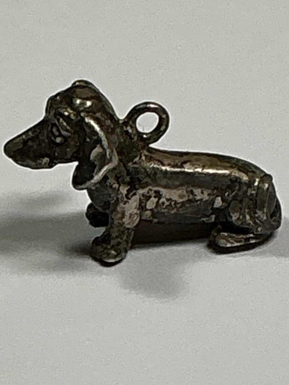 Sterling Silver 3D Dachshund Charm. 3/4 inches long